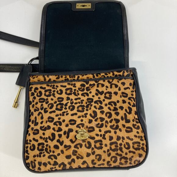 FOSSIL LEATHER ANIMAL HAIR PRINT WOMENS CROSSBODY BAG (ASIS) - Picture 7 of 13